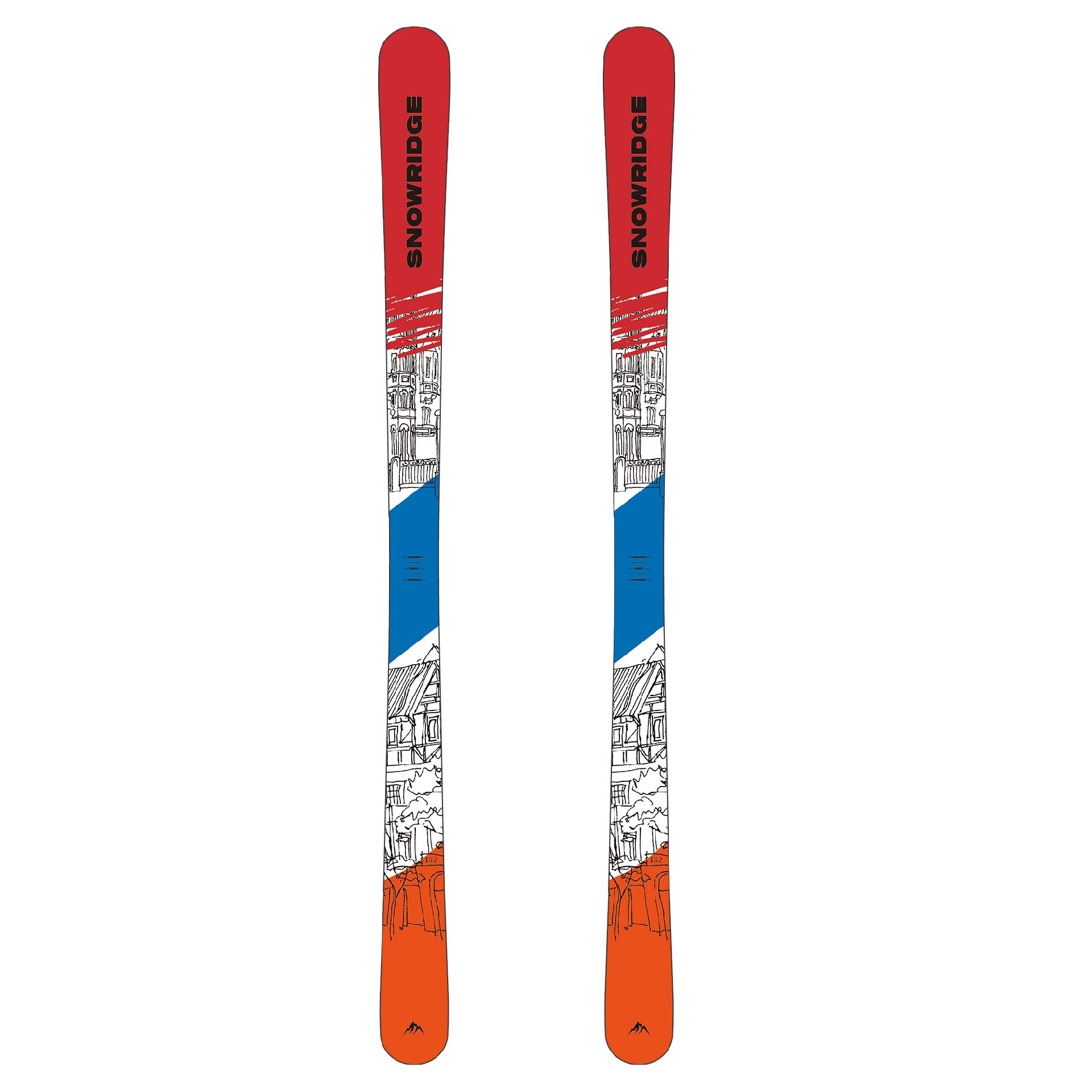 Alpine skis-red & blue